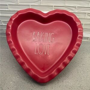 Rae Dunn Heart Baking Dish Red "BAKING LOVE" Artisan Collection By Magenta